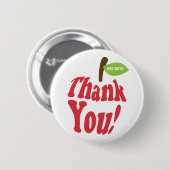 Badge Rond 5 Cm Merci Apple rouge pour l'appréciation de (Devant & derrière)