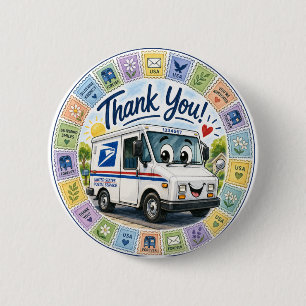Badge Rond 5 Cm Merci aux travailleurs postaux