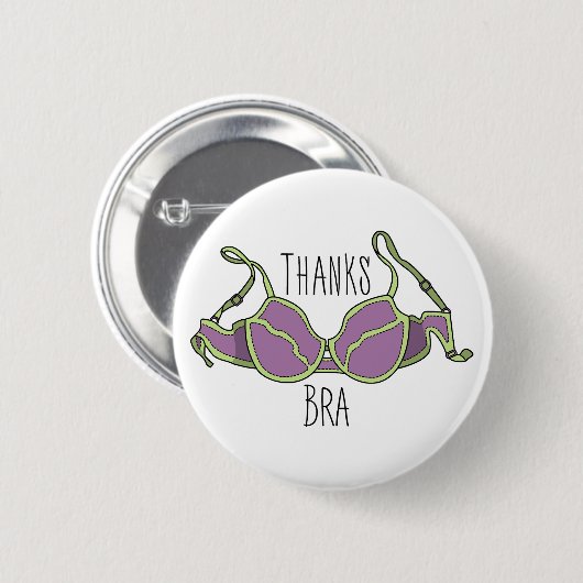 Badge Rond 5 Cm Merci Bra (Devant & derrière)
