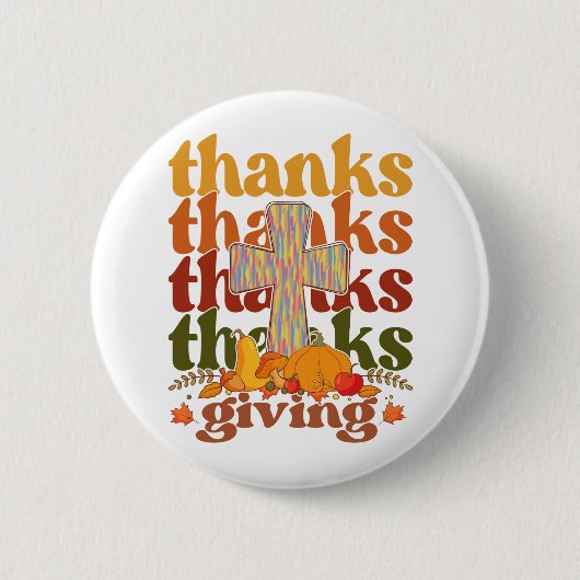 Badge Rond 5 Cm Merci de donner un Citrouille croisé (Devant)