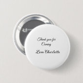 Badge Rond 5 Cm merci d'être venu nom à ajouter message texte (Devant & derrière)