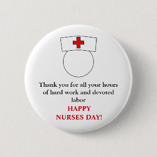 Badge Rond 5 Cm Merci et Joyeuse journée des infirmières