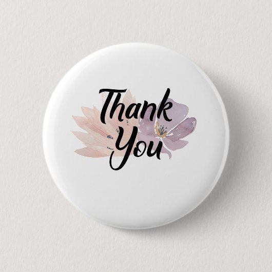 Badge Rond 5 Cm Merci Favor Floral (Devant)