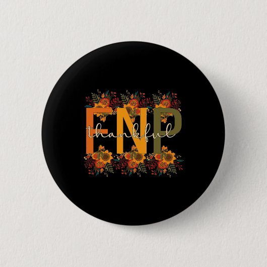 Badge Rond 5 Cm Merci FNP Thanksgiving Family Nurtione Pratitione (Devant)