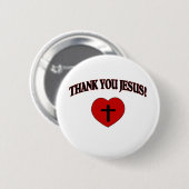 Badge Rond 5 Cm Merci Jésus (coeur) (Devant & derrière)