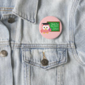 Badge Rond 5 Cm Merci, jour d'appréciation de professeur, hibou (En situation)