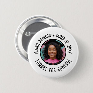 Badge Rond 5 Cm Merci photo de graduation personnalisée Favoriser