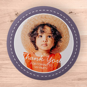 Badge Rond 5 Cm Merci Pour Venir Préppy Moderne Photo Personnalisé