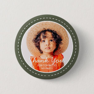 Badge Rond 5 Cm Merci Pour Venir Préppy Moderne Photo Personnalisé