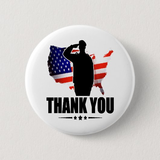 Badge Rond 5 Cm Merci pour votre drapeau Service American (Devant)
