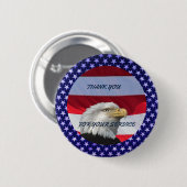 Badge Rond 5 Cm Merci POUR VOTRE SERVICE (Devant & derrière)