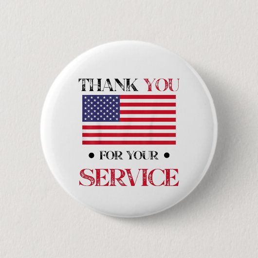 Badge Rond 5 Cm Merci Pour Votre Service American Flag (Devant)