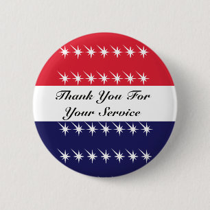 Badge Rond 5 Cm Merci pour votre service Jour des vétérans