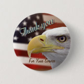 Badge Rond 5 Cm Merci Pour Votre Service USA Eagle Pin Button (Devant)