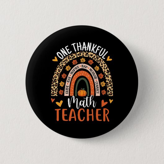Badge Rond 5 Cm Merci professeur de mathématiques amusant Thanksgi (Devant)