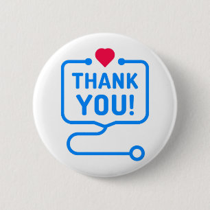 Badge Rond 5 Cm Merci   Stethoscope cardiaque