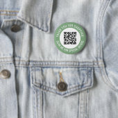 Badge Rond 5 Cm Merci vert et me scanner Code QR promotionnel (En situation)