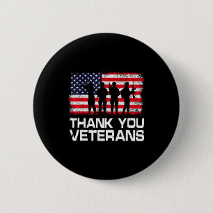 Badge Rond 5 Cm Merci You Veterans Day Drapeau Usa Soldat Patrioti