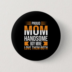 Badge Rond 5 Cm Mère Art Fière Maman Belle Garçon
