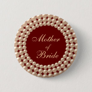 Badge Rond 5 Cm Mère de bouton orné de bijoux de perle de jeune