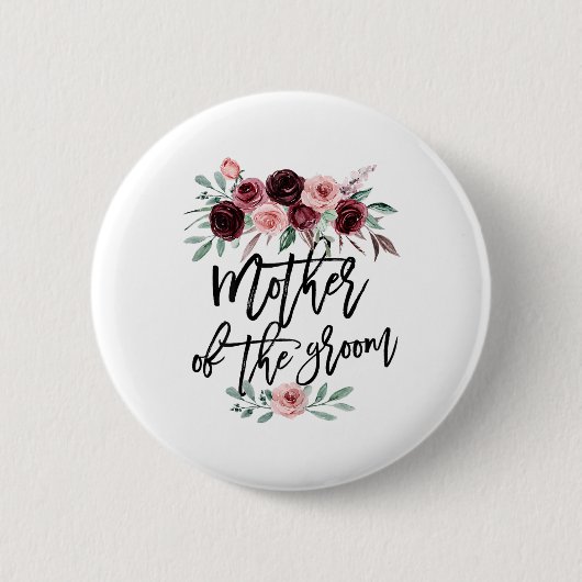 Badge Rond 5 Cm Mère de conception de fleurs de mariage de douche (Devant)