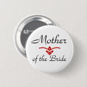 Badge Rond 5 Cm Mère, de la jeune mariée (Devant & derrière)