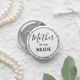 Badge Rond 5 Cm Mère de la Mariée Botanique Moderne