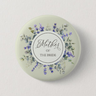 Badge Rond 5 Cm Mère De La Mariée Eucalyptus Cadre