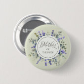 Badge Rond 5 Cm Mère De La Mariée Eucalyptus Cadre (Devant & derrière)