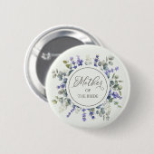 Badge Rond 5 Cm Mère De La Mariée Eucalyptus & Lavande Délicate (Devant & derrière)