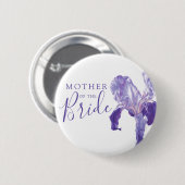 Badge Rond 5 Cm Mère de la mariée iris mariage violet (Devant & derrière)