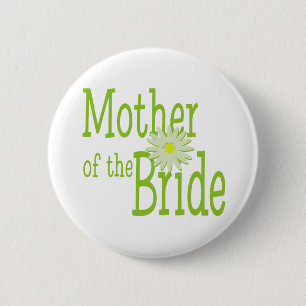 Badge Rond 5 Cm Mère de la mariée / Marguerite