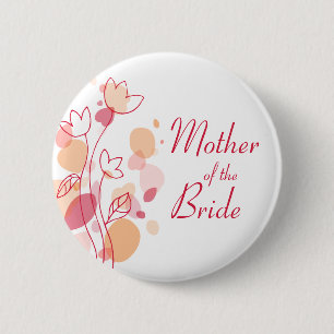 Badge Rond 5 Cm Mère de la mariée mariage pin / bouton