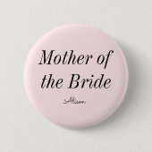 Badge Rond 5 Cm Mère de la mariée rose blush  (Devant)