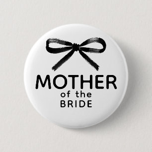 Badge Rond 5 Cm Mère de la mariée - Ruban noir Caprice