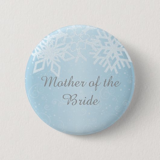 Badge Rond 5 Cm Mère de la mariée Snowflakes d'hiver (Devant)