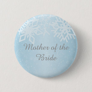 Badge Rond 5 Cm Mère de la mariée Snowflakes d'hiver