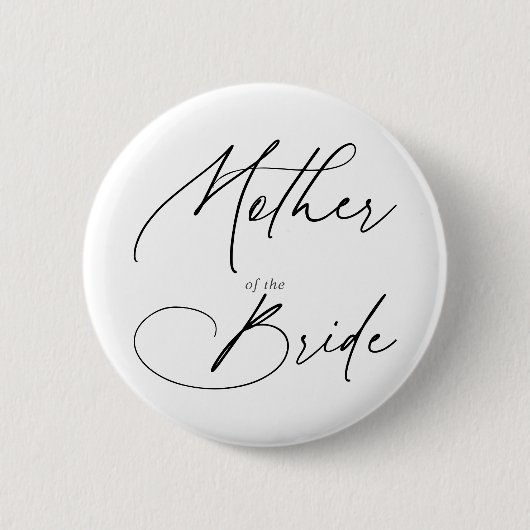 Badge Rond 5 Cm Mère De L'Épouse Chic Script (Devant)