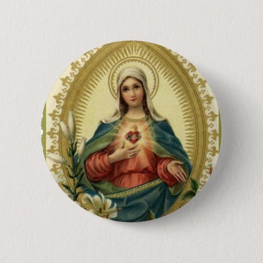 Badge Rond 5 Cm Mère douleureuse impeccable bénie de Vierge Marie (Devant)