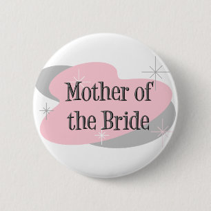 Badge Rond 5 Cm Mère du bouton de jeune mariée