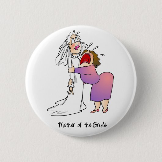 Badge Rond 5 Cm Mère du bouton de jeune mariée (Devant)
