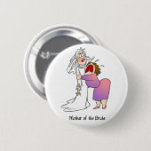 Badge Rond 5 Cm Mère du bouton de jeune mariée (Devant & derrière)