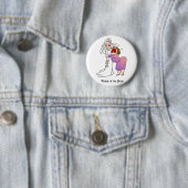 Badge Rond 5 Cm Mère du bouton de jeune mariée (En situation)