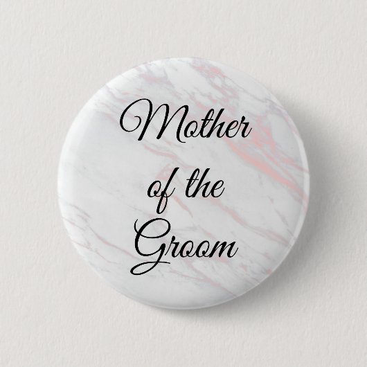 Badge Rond 5 Cm Mère du bouton Groom | Marbre rose et gris (Devant)
