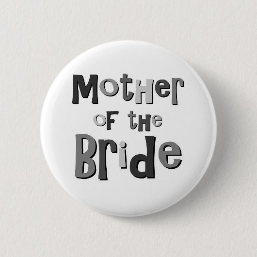 Badge Rond 5 Cm Mère du gris de jeune mariée (Devant)