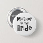 Badge Rond 5 Cm Mère du gris de jeune mariée (Devant & derrière)