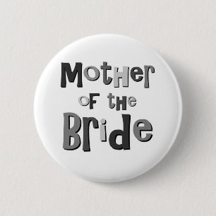 Badge Rond 5 Cm Mère du gris de jeune mariée