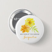 Badge Rond 5 Cm Mère du marié marigolds art mariage bouton (Devant & derrière)