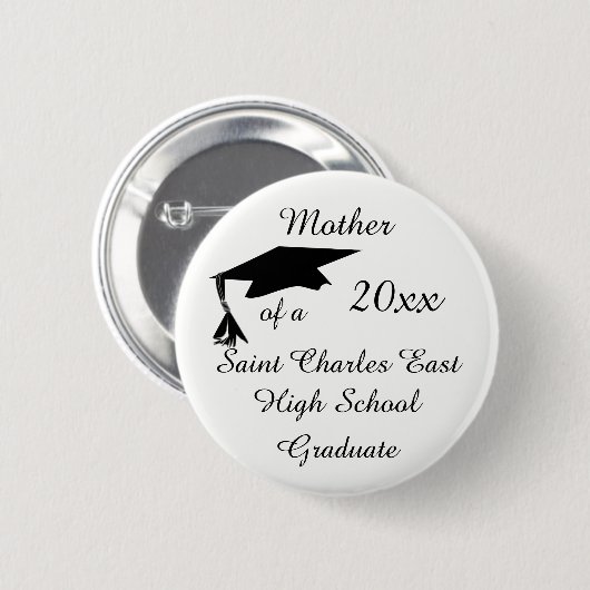 Badge Rond 5 Cm Mère, ect de grand-mère. d'un diplômé 20xx (Devant & derrière)