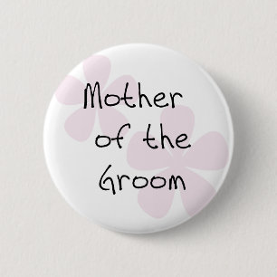Badge Rond 5 Cm Mère en pastel rose de fleurs de marié